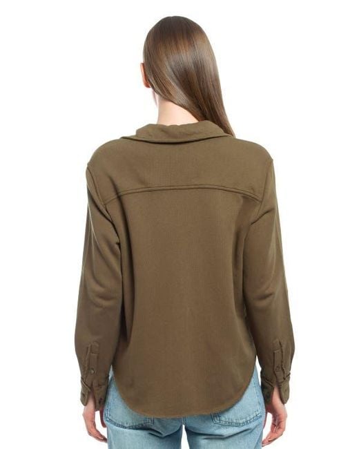 Wilt Green Button Front Sweatshirt
