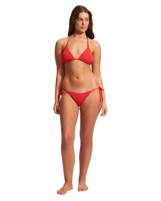 Seafolly Red Rio Side Tie Bikini Bottoms