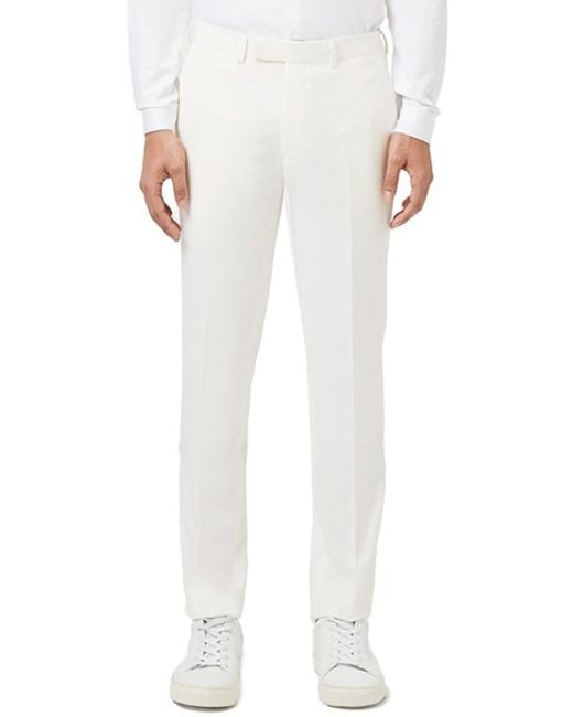 Topman Skinny Fit White Tuxedo Pants in White for Men | Lyst