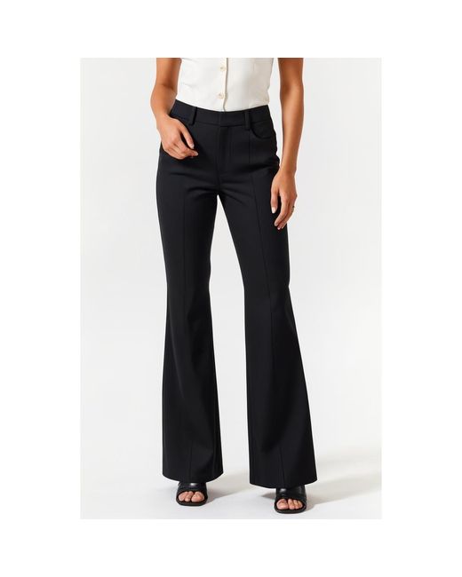 Modenaire Black High-Waisted Wide-Leg Trousers With Tailored Fit And Pockets
