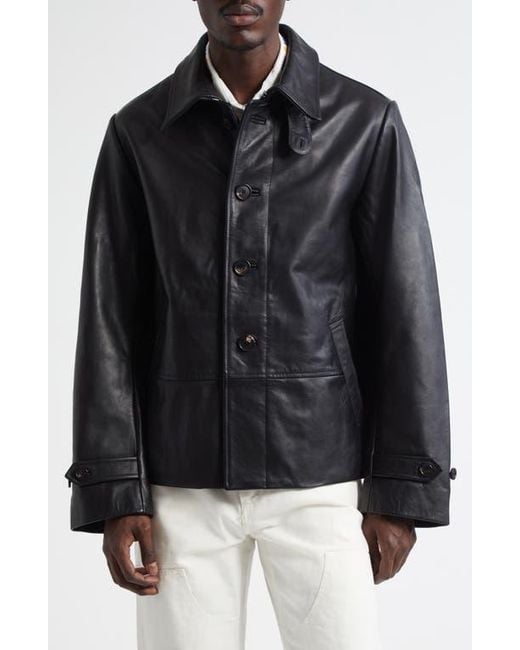 Bode Black Cropped Continental Coat for men
