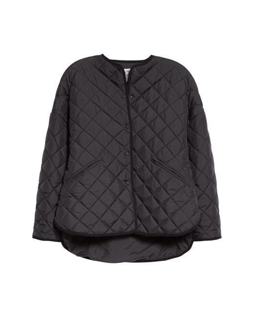 Totême Oversize Quilted Jacket in Black Lyst