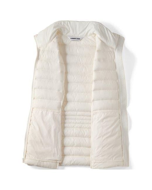 Lands' End White Wanderweight Packable Ultralight Down Vest