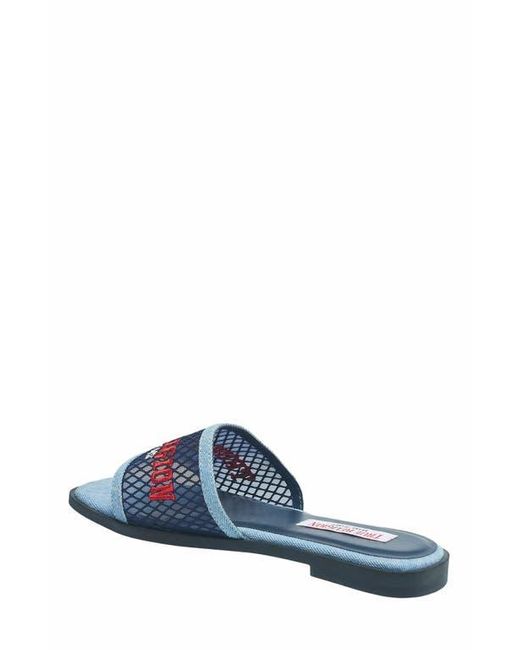 True Religion Blue Brat Mesh Slip On Sandal