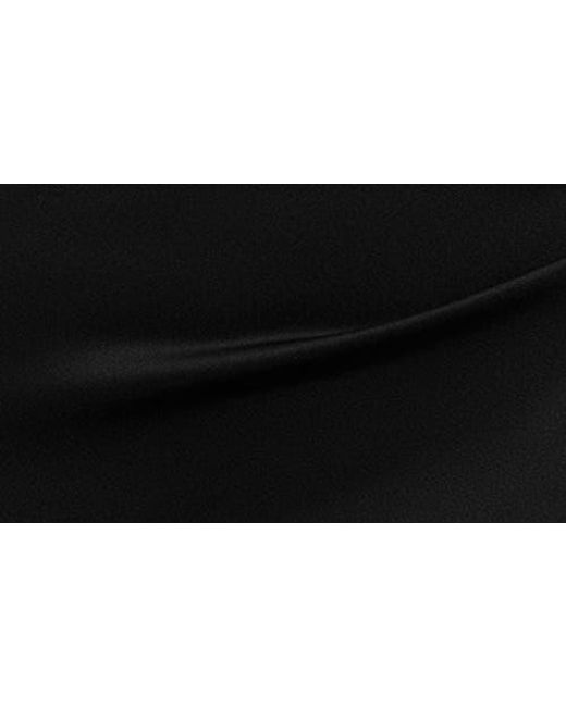 Xscape Evenings Black Ruffle Off The Shoulder Scuba Knit Gown