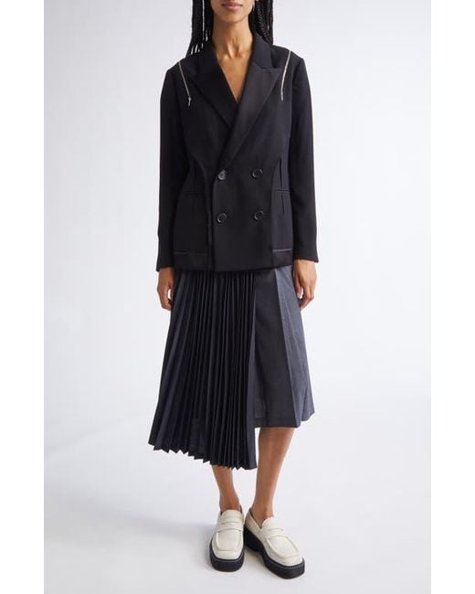 Undercover Blue Mixed Media Skirt