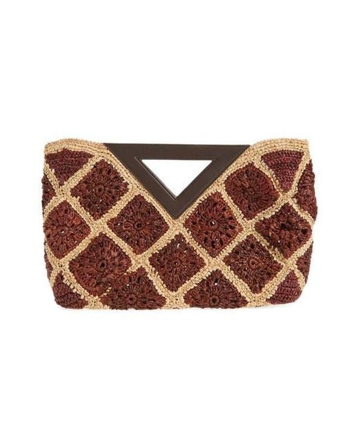 Veronica Beard Brown Vesper Raffia Handbag