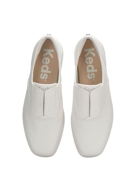 Keds White Square Toe Slip-On Sneaker