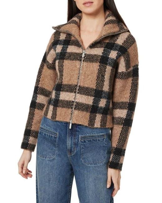 Habitual Blue Plaid Front Zip Jacket