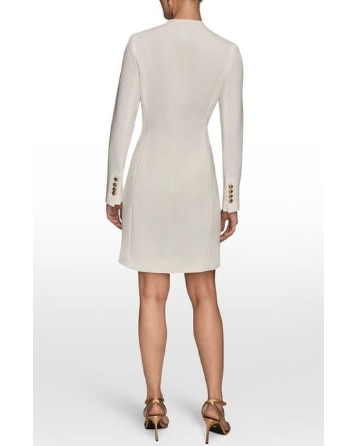 Donna Karan Long Sleeve Wrap Dress in Natural | Lyst Donna Karan Long Sleeve Wrap Dress in Natural | Lyst
