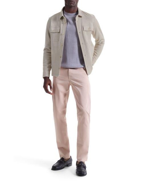 Bugatchi Gray Slub Knit Wool & Cotton Button-Up Shirt Jacket for men