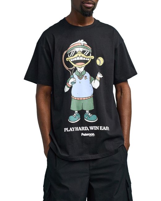 Paterson Black Quack Oversize Graphic T-shirt for men