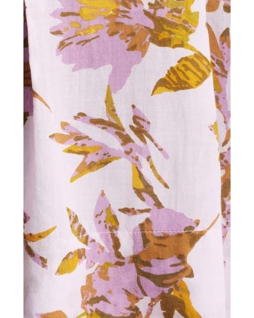 Treasure & Bond Multicolor Floral Pleated Boxy Top