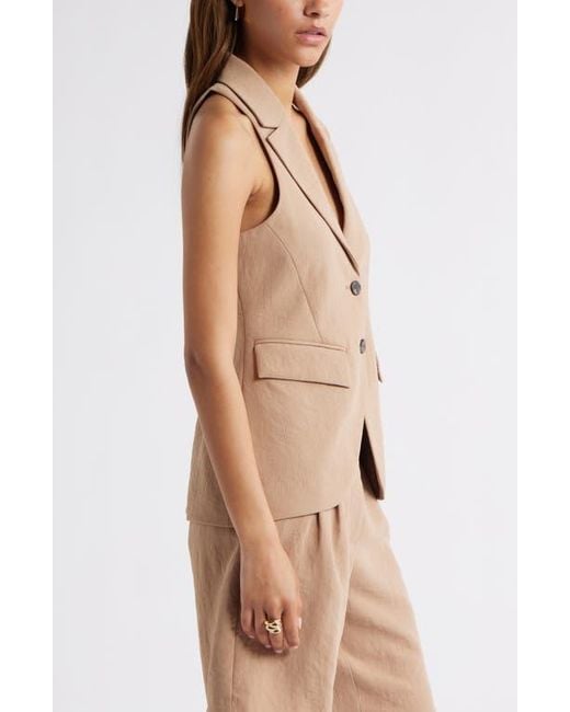 Open Edit Natural Notched Lapel Vest