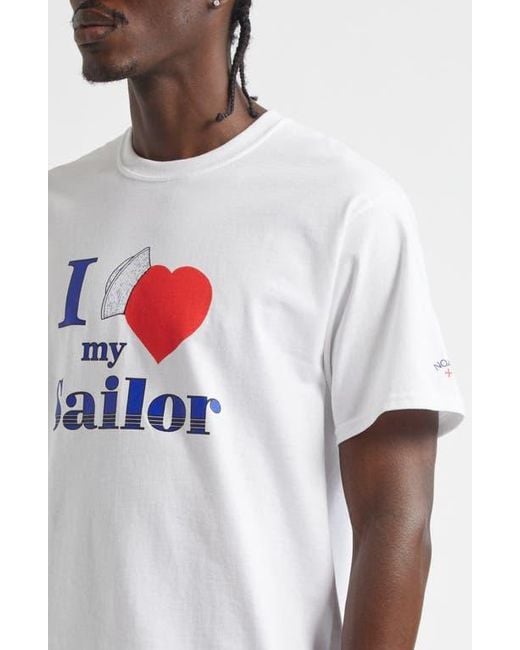 【関税込み】Noah NYC ホワイト 'I Love My Sailor' Tシャツ Noah I Love My Sailor Graphic T-Shirt in White for Men | Lyst