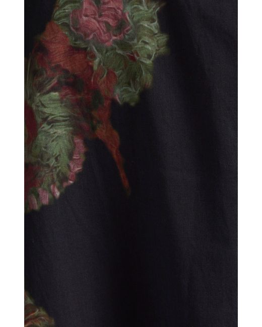 John Elliott Black Cloak Floral Print Cotton Button-up Shirt for men