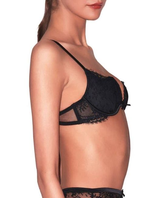 Fleur du Mal Black Eve Riviera Underwire Silk Blend Balconette Bra