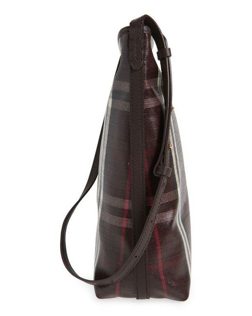 Burberry Brown Small Highlands Coated Canvas Crossbody Bag