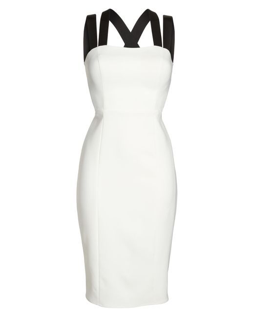 Maria Bianca Nero Kate Elastic Strap Cutout Sheath Dress in White | Lyst