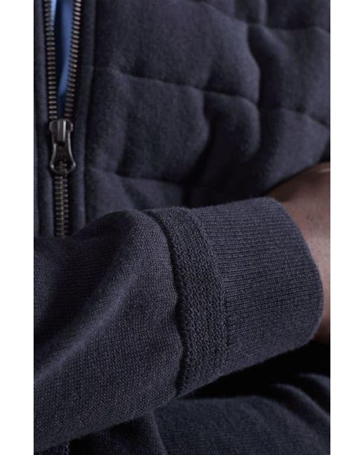 Bugatchi Blue Quilted Zip-Up Sweater Jacket for men