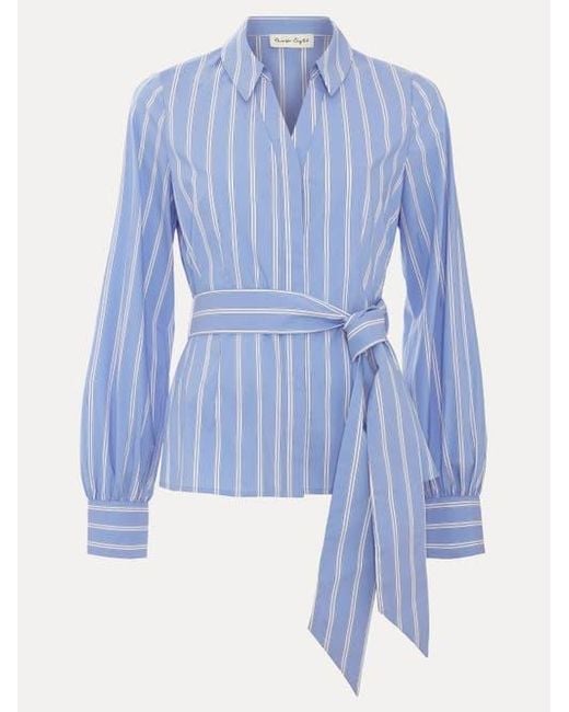 Phase Eight Blue Collared Statement-Belt Shirt