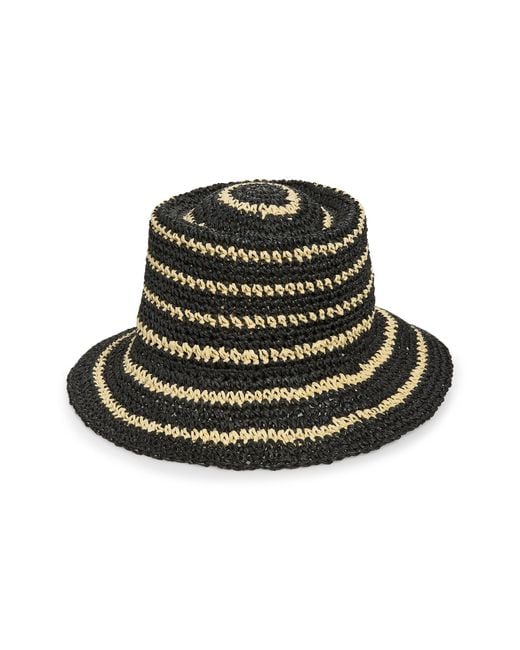 Nordstrom Black Stripe Packable Lantern Hat