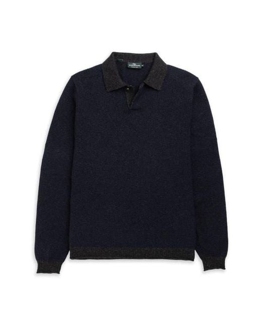 Rodd & Gunn Blue Marlin Cotton & Wool Blend Johnny Collar Sweater for men