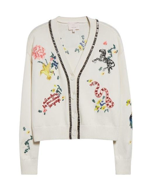 Cinq À Sept Blue Nyla Patch Embroidered Cardigan