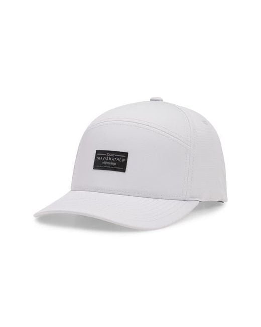 Travis Mathew White Wanderlust Snapback Baseball Cap for men