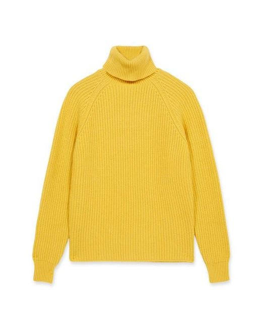 Fortela Yellow Oslo Merino Wool High Neck Sweater for men