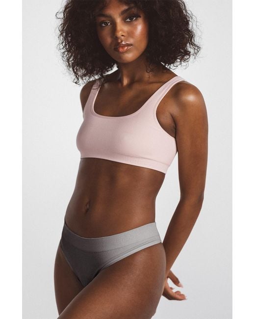 LDMA Brown Low Hide Ribbed Thong