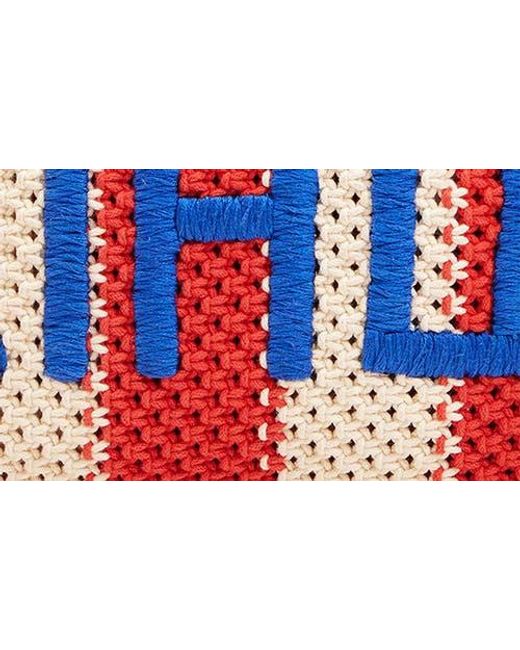 Clare V. Red Ciao Crochet Flat Clutch