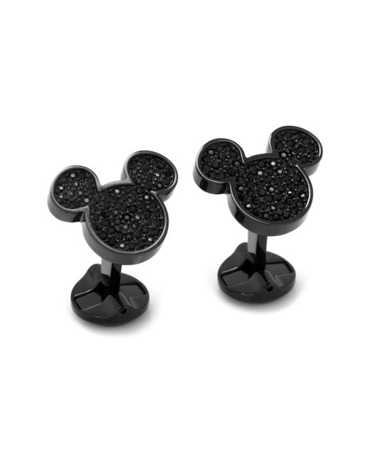 Cufflinks Inc. Black X Disney Mickey Crystal Cuff Links for men