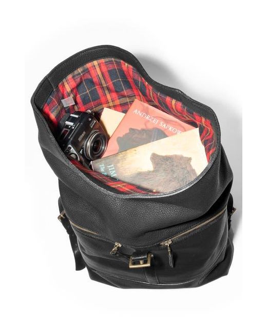 Will Leather Goods Black Roll Top Backpack