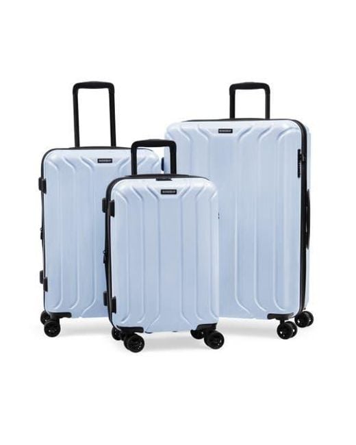 NONSTOP Blue New York Elite 3-Piece Expandable Spinner Luggage Set And 3-Piece Packing Cube Set