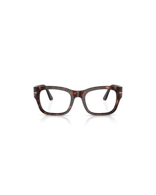 Persol Brown 50Mm Rectangle Optical Glasses