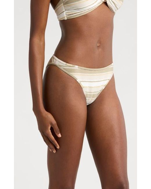 Ramy Brook Brown Isla Metallic Stripe Bikini Bottoms