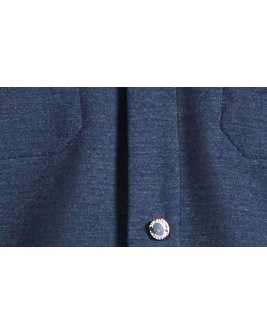 Bugatchi Blue Heathered Kint Snap-Up Shirt Jacket for men