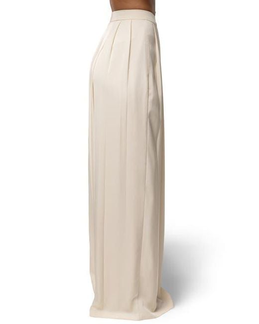 JLUXLABEL Natural Clara Pleated Wide Leg Trousers