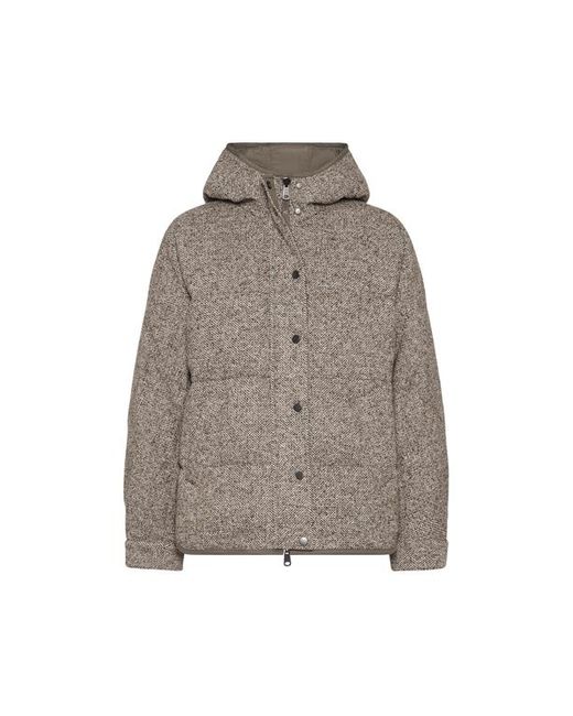 Brunello Cucinelli Gray Flecked Chevron Down Jacket