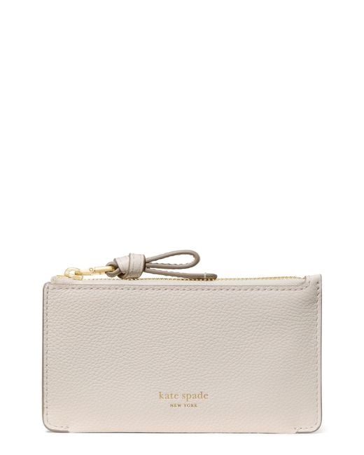 Kate Spade Natural Loop Pebbled Leather Card Case