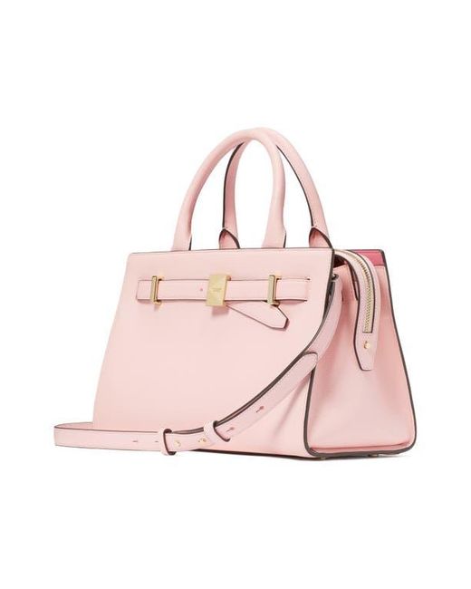 Kate Spade Pink Deco Colorblock Pebble Leather Satchel