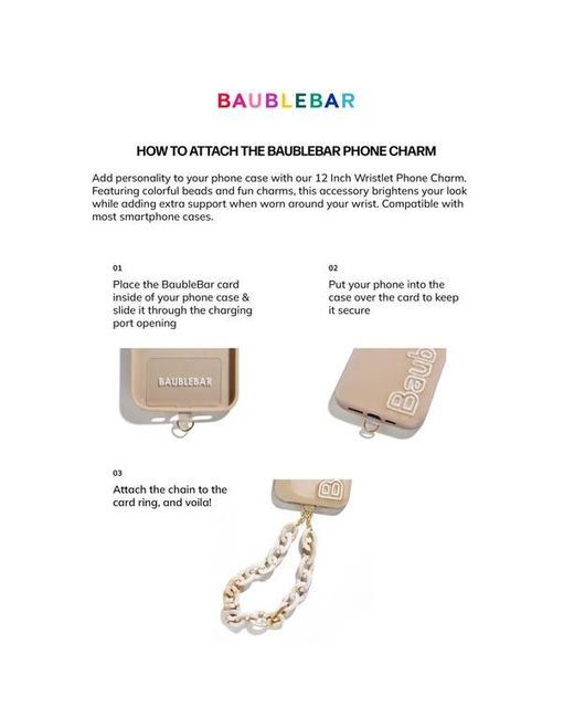BaubleBar Metallic Pisa Pavé Beaded Phone Wrist Strap