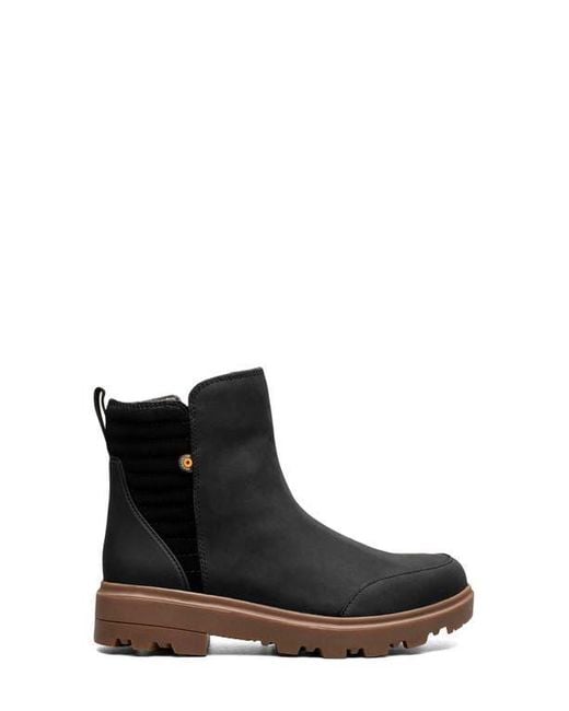 Bogs Black Holly Ii Waterproof Leather Boot