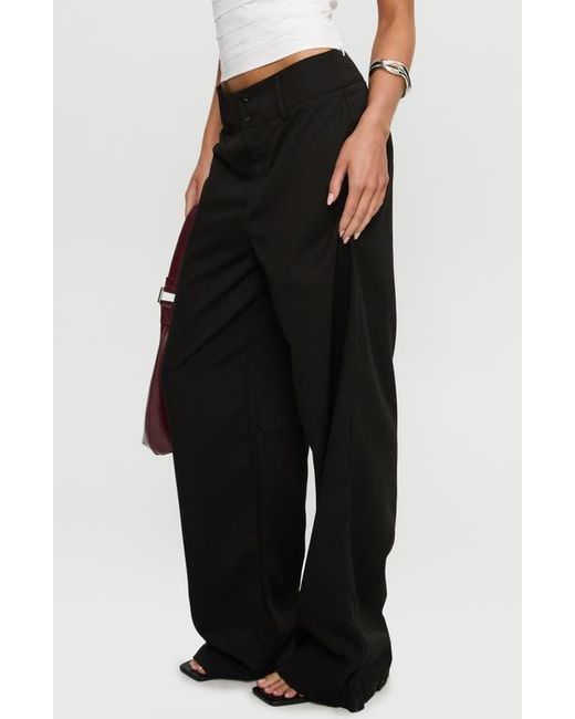 Princess Polly Black Alaina Low Rise Wide Leg Pants