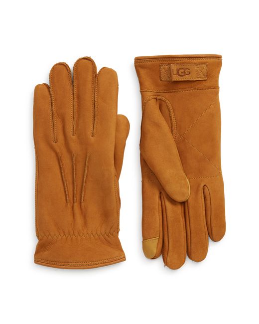 UGG ugg(r) Three-point Leather Tech Gloves in Brown for Men | Lyst