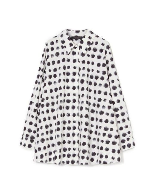 Marina Rinaldi Black Nilo Print Poplin Tunic Shirt