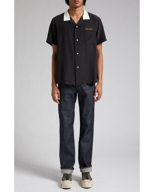 Visvim Hacking Embroidered Silk Satin Bowling Shirt in Black for Men Lyst