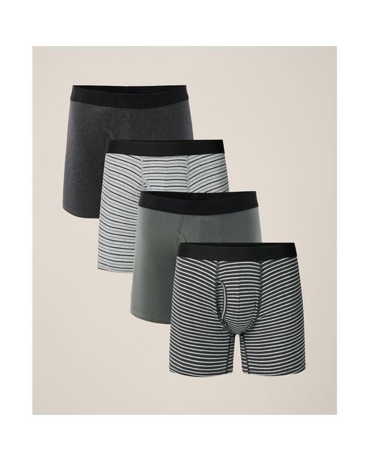 Pact Black Everyday Boxer Brief 4-Pack for men