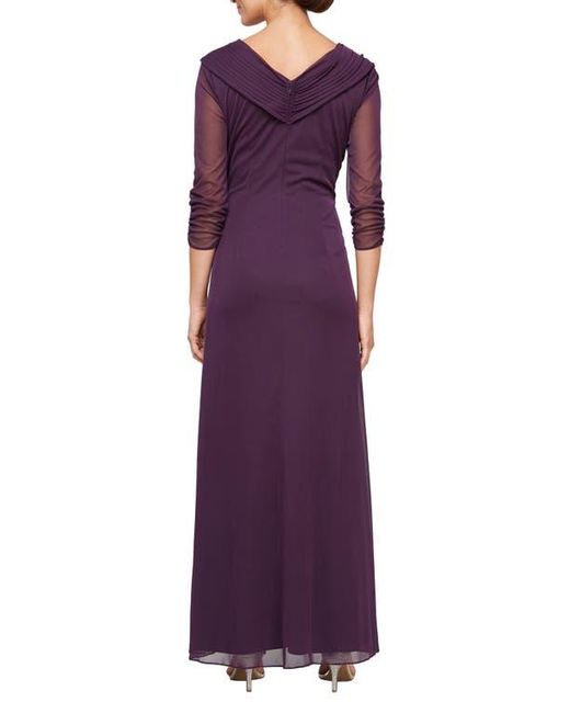 knee length dresses for ladies Alex Evenings Black Cold Shoulder Gown main image 1